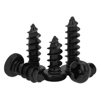 Vis à brin autotaraudeuse à tête ronde plate à empreinte cruciforme noire PA Vis non standard