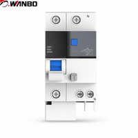 Disjoncteur différentiel RCBO sur rail DIN Wanbo-496 1P+N 30mA avec protection contre les surcharges et les courts-circuits, courbe C 6kA