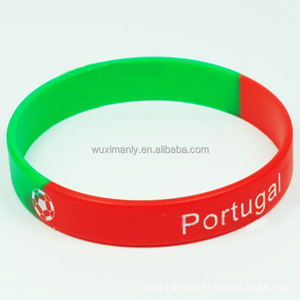 Bồ Đào Nha cờ Silicone cao su dây đeo cổ tay vòng đeo tay không thấm nước chất lượng cao cá nhân ban nhạc cổ tay - Product Image 2