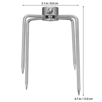 Fourchettes de rôtissoire en métal pour barbecue, accessoires pour poulet rôti, compatibles avec le charbon de bambou, résistantes à la chaleur et à la corrosion