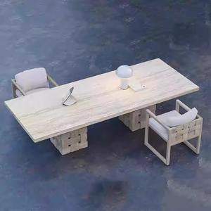 Ensemble de meubles de jardin en teck résistant aux intempéries, table et chaises pour terrasse et jardin - Product Image 5