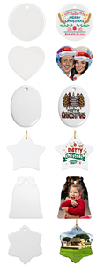 Promozione: Decorazioni Natalizie in Ceramica Bianca a Forma di Cuore, Alta Qualità, Stampa UV per Sublimazione, Decorazioni da Appendere - Product Image 6