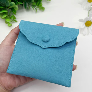 Bolsa de Terciopelo de Alta Calidad para Joyería con Cierre de Tela y Botón, Logotipo Personalizado, Tamaños 8*8+4cm/12x12cm o Personalizables - Product Image 3