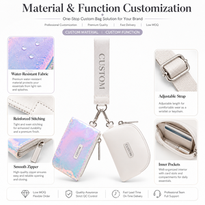 OEM Nylon Keychain <b>Bag</b> Custom Printed Logo Color Mini <b>Coin</b> Purse Key Holder USA Market 3-6 Days Fast Sample Wholesale - Product Image 3