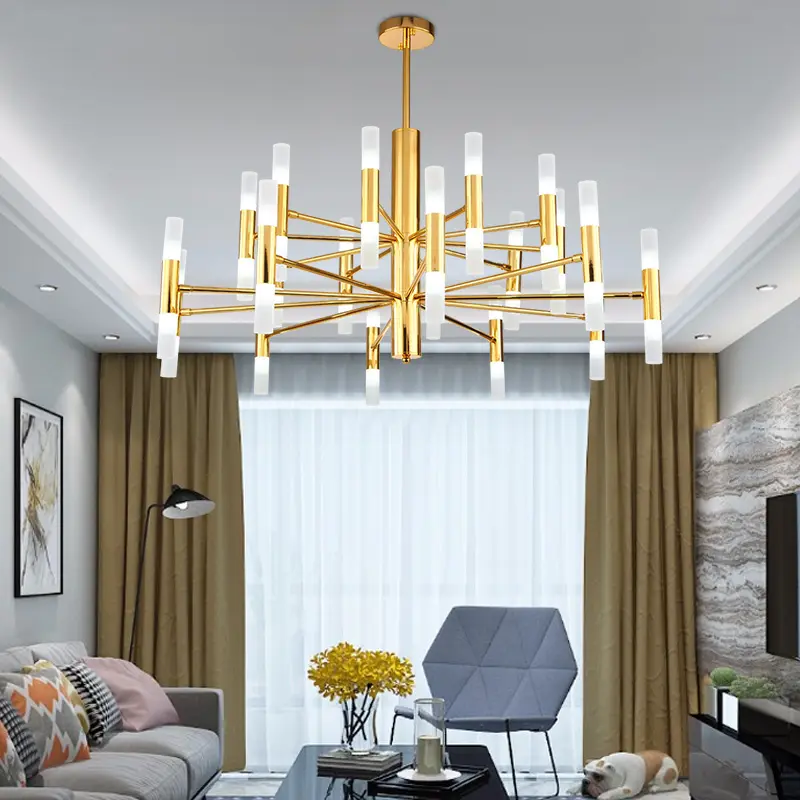 Lámpara colgante de techo para sala de estar, luz Led de diseño moderno de oro negro, Art Déco, para Loft y dormitorio