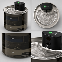 Fontaine à eau rechargeable pour animaux de compagnie 3L, distributeur d'eau sans fil pour chat, noir, commande tactile, fontaine à eau silencieuse