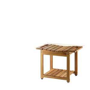 Jelin Wooden <b>Shower</b> Stool With <b>Storage</b> <b>Rack</b> For Bathroom Bathtub Side Use - Product Image 5