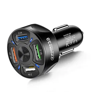 4 יציאות 35W 7A טעינה מהירה QC 3.0 USB מטען לרכב עבור שיאומי Huawei טלפונים ניידים מטען AR לרכב