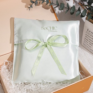 Pochette d'emballage haut de gamme en satin pour lingerie, sac de rangement anti-poussière en satin de soie imprimé avec logo personnalisé pour vêtements et sacs à main - Product Image 5