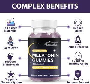 OEM Label pribadi Melatonin gusi tidur untuk dewasa & anak-anak dengan Vegan Pectin | Dukungan tidur mendalam - Product Image 2