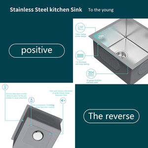 Db Stainless Steel Single Bowl <b>Kitchen</b> <b>Sink</b> 17 X 19 X 9 Undermount Modern Design Brushed Finish Easy To Clean - Product Image 6