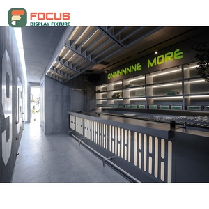 Vitrine à café illuminée, étagère de présentation en verre, espace de présentation de pâtisseries, vitrine de magasin, armoire à café - Product Image 5