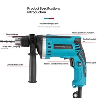 Ensemble d'outils électriques sans fil avec perceuse-visseuse électrique, embouts et kit d'outils manuels polyvalents pour la réparation à domicile