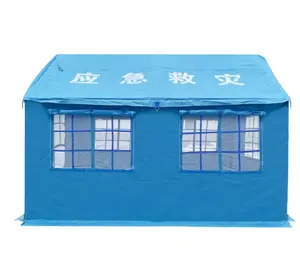 Disaster Relief Bracket Tent Hospital Tent Medical assistance Canvas Waterproof Storage Canopy Green and Blue