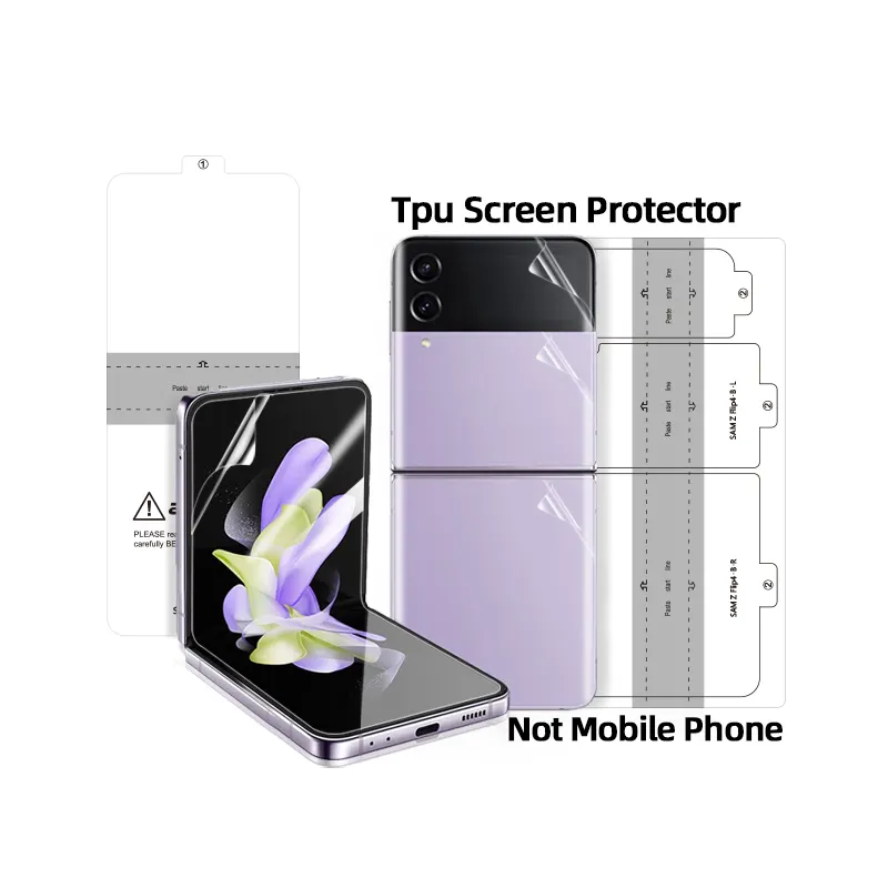 Tam kapsama cep telefonu hidrojel Film TPU ekran koruyucu Samsung Galaxy Z Flip 4 5