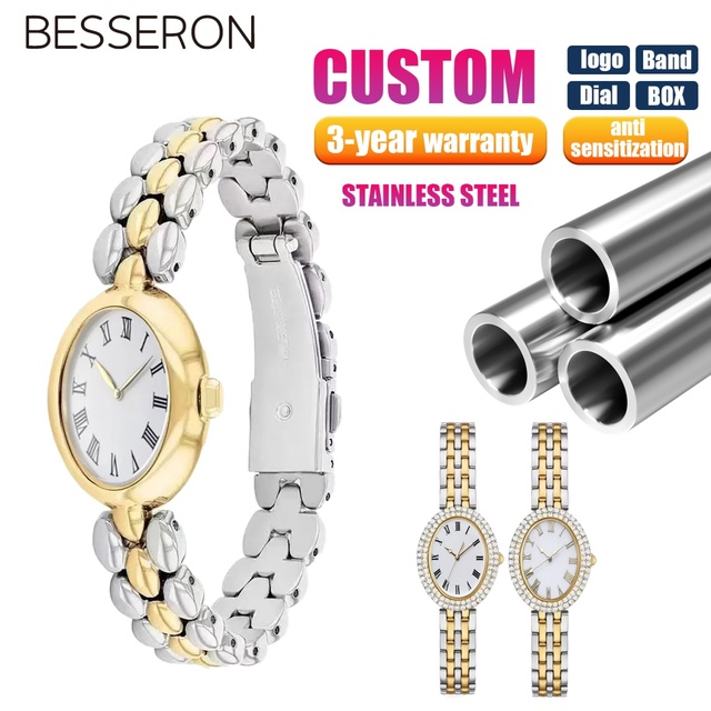 Popular New Custom Design Simple Fashion Original Quartz Movement Gold Watch Stainless Steel 20mm Pointer Casual Ladies Watch