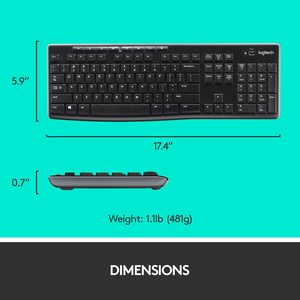 Clavier et souris sans fil originaux Mk270 pour les raccourcis multimédias Mk270 Mk270 - Product Image 2