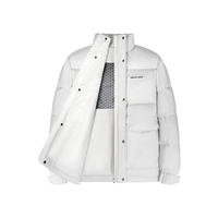 Blouson matelassé à capuche de luxe pour femmes et hommes, imperméable, coupe-vent, respirant, 90% duvet de canard blanc, design profilé, noir brillant