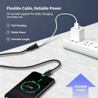 Câble d'extension USB Type-C mâle vers femelle avec trou de fixation par vis, flexible, pour la charge et le transfert de données, pour ordinateur et voiture