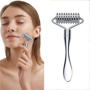 New Design <b>Metal</b> Derma <b>Roller</b> Skin Lifting Facial Massage Beauty Bar Anti Aging Face <b>Roller</b> - Product Image 2