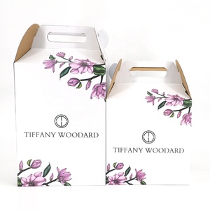 Custom Size Free Design Corrugated <b>Cardboard</b> Branded Paper Packaging Carrier Handle Flower <b>Box</b> for Plants - Product Image 1