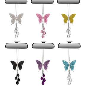 TK Hot Selling Luxury Crystal Metal Butterfly Pendant Diamond Inlay <strong>Car</strong> Rearview Mirror <strong>Car</strong> Interior Accessory <strong>Decoration</strong> - Product Image 1