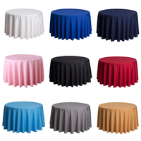 Nappe de Table Ronde pour Mariage et Événements, 10-12 Places, Bleu Royal