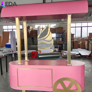 LEDA Decoración de fiesta de boda de nuevo diseño: carrito de barra de dulces, carrito de postres de comida, vehículo de dulces rosas - Product Image 3