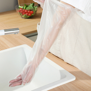 Restaurant Cuisine BBQ <span class=keywords><strong>Gants</strong></span> alimentaires écologiques Sécurité à manches longues jetables <span class=keywords><strong>Long</strong></span> Arm PE CPE <span class=keywords><strong>Gants</strong></span> - Product Image 6