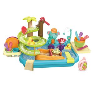 4 Trong 1 Nổi Hồ Bơi Đồ Chơi Trò Chơi Câu Cá Trẻ Em Giả Vờ Chơi Máy Rửa Chén Đặt Khe Cắm Đồ Chơi Nhà Bếp Bộ Đồ Ăn Bồn Rửa Chén Đồ Chơi - Product Image 1