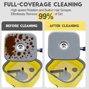 Okkihome Quay Lau Và Xô Riêng Biệt Bẩn Và Nước Sạch Với Rộng Có Thể Gập Lại Xử Lý Và 2 Có Thể Thay Thế Lau Miếng Đệm - Product Image 4