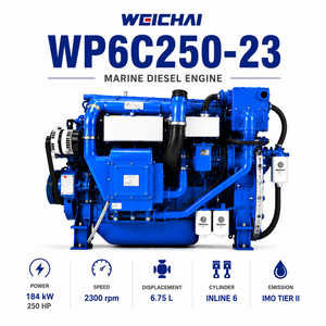 Moteur diesel marin Weichai WP6C250-23 168 kW 250 CV 2230 tr/min <span class=keywords><strong>4</strong></span> temps 6 cylindres pour la propulsion des navires de pêche et des navires de passagers - Product Image 1