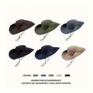 Sombrero de Sol Unisex de Secado Rápido para Verano, Impermeable, con Protección Solar, Tipo Boonie, con Cordón, para Pesca, Ciclismo y Esquí - Product Image 1