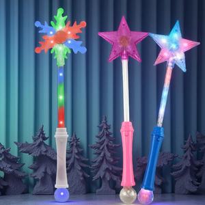 Varita Luminosa con Forma de Copo de Nieve para Niños, Varita Mágica de Hada Navideña, Luces LED para Fiestas de Navidad, Disfraces, Regalos Navideños para Niñas - Product Image 2