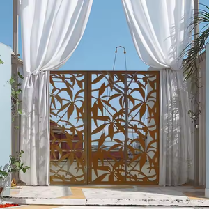 Pantalla de Jardín de Acero Corten para Exteriores, Valla Metálica Resistente a la Intemperie, Protector de Privacidad, Cercado de Seguridad, Altura Personalizable - Product Image 5