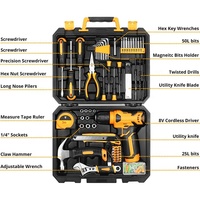 Juego de Herramientas Manuales de 126 Piezas con Estuche de Moldeo por Soplado, Llave de Trinquete CR-V, Destornillador, Alicates, Kit de Reparación para el Hogar, OEM Personalizado