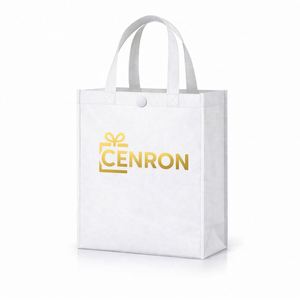 Custom Printed Non Woven <b>Gift</b> Tote <b>Bag</b> with Snap Button, Heavy Duty PP Shopper for Advertising Bulk - Product Image 5