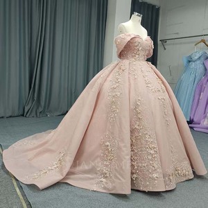 Vestido de Quinceañera Lsany232 Rosa, Estilo Princesa, Natural y Atractivo, con Apliques de Encaje, Cola de Capilla, Largo hasta el Suelo, para Ceremonia - Product Image 5