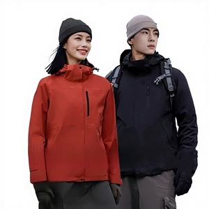 <span class=keywords><strong>Veste</strong></span> Hardshell 3-en-1 Unisexe Style Frères avec Doublure Polaire Coupe-Vent Imperméable Respirante en Polyester Coupe Classique pour l'Extérieur - Product Image 1