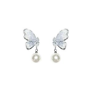Boucles d'oreilles pendantes coréennes en cristal coloré, motif fleur et papillon, pour femmes, idéales pour les fêtes et mariages, accessoires de bijoux exquis et élégants - Product Image 6