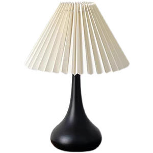 Retrospective Modern American Decorative Table Lamp for Bedroom High-End Minimalist Night Light Pleated Design Cross-Border - Product Image 4