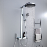 Ensemble de douche moderne et simple en laiton massif avec pommeau de douche et pistolet de pulvérisation mural pour salle de bain
