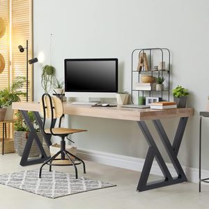 Pieds de table industriels modernes en métal, pieds de bureau, base en fonte, soudés, en <span class=keywords><strong>fer</strong></span> <span class=keywords><strong>forgé</strong></span>, pour table basse et banc - Product Image 4