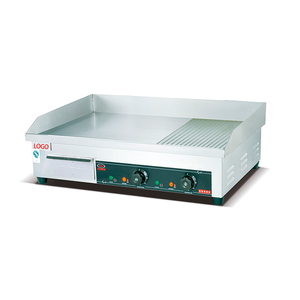 <span class=keywords><strong>Camping</strong></span> BBQ Acier Inoxydable Plat Top Cuisine Hamburger Grill Machine Plaque Chauffante Électrique Commerciale Avec Chrome Rainuré - Product Image 1