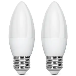 Lampadina LED C37 E27 3W, 2 unità, a risparmio energetico, lunga durata, ideale per illuminazione ambientale e decorazione. - Product Image 1