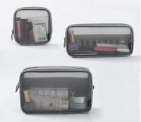 Trousse de maquillage à fermeture éclair pour femmes pochette organisateur Logo personnalisé sac cosmétique en maille de voyage pour trousse de toilette trousse de lavage de beauté stockage
