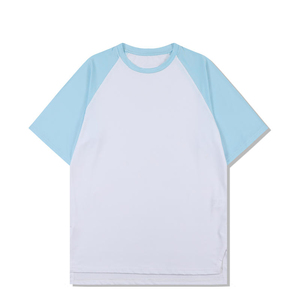 เสื้อยืดฟอร์มัล ไซส์ US 180 กรัม สีสันตัดกัน แขนเสื้อแบบแร็กแลน ชายเสื้อผ่า แห้งเร็ว ยืดหยุ่น เหมาะสำหรับเล่นบาสเก็ตบอล เสื้อยืดเปล่า - Product Image 4