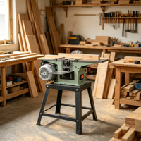 Scie à table multifonctionnelle avec raboteuse, dégauchisseuse et perceuse tout-en-un pour le travail du bois à domicile et en petite usine
