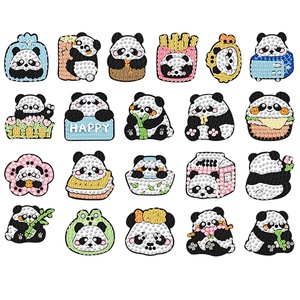 Moderne nouveau dessin animé <span class=keywords><strong>Panda</strong></span> DIY imprimé diamant autocollant fait à la main noir blanc sticker mural en boîte maison décoration murale diamant peinture - Product Image 3
