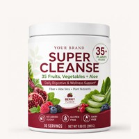 Super Cleanse Poederdrank Dagelijkse Spijsverteringsondersteuning met 35 Fruit, Groenten & Aloë Vera Vezelsupplement voor Darmgezondheid & Detox
